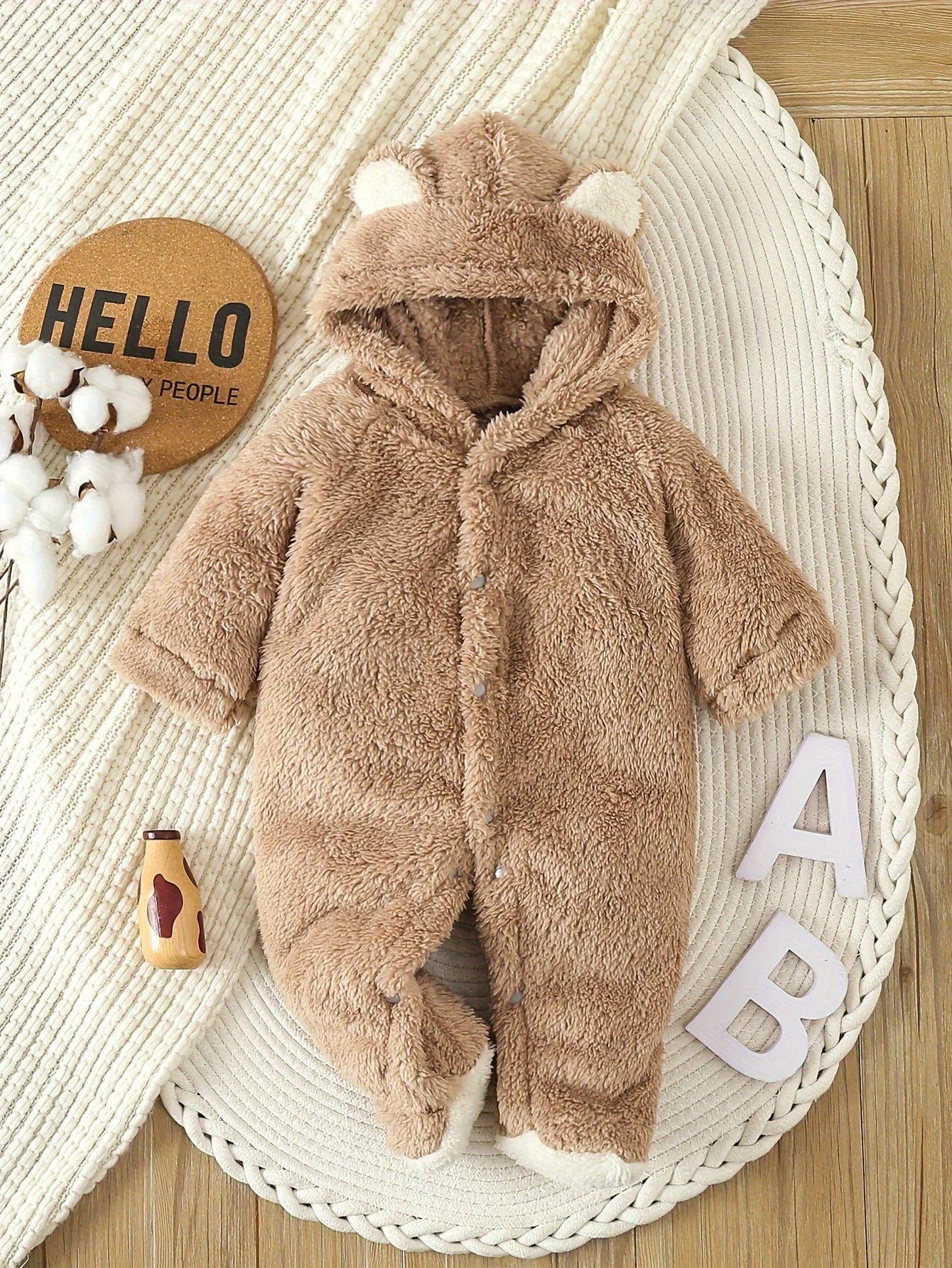 Combinaison Hiver Bébé avec Capuche Polaire