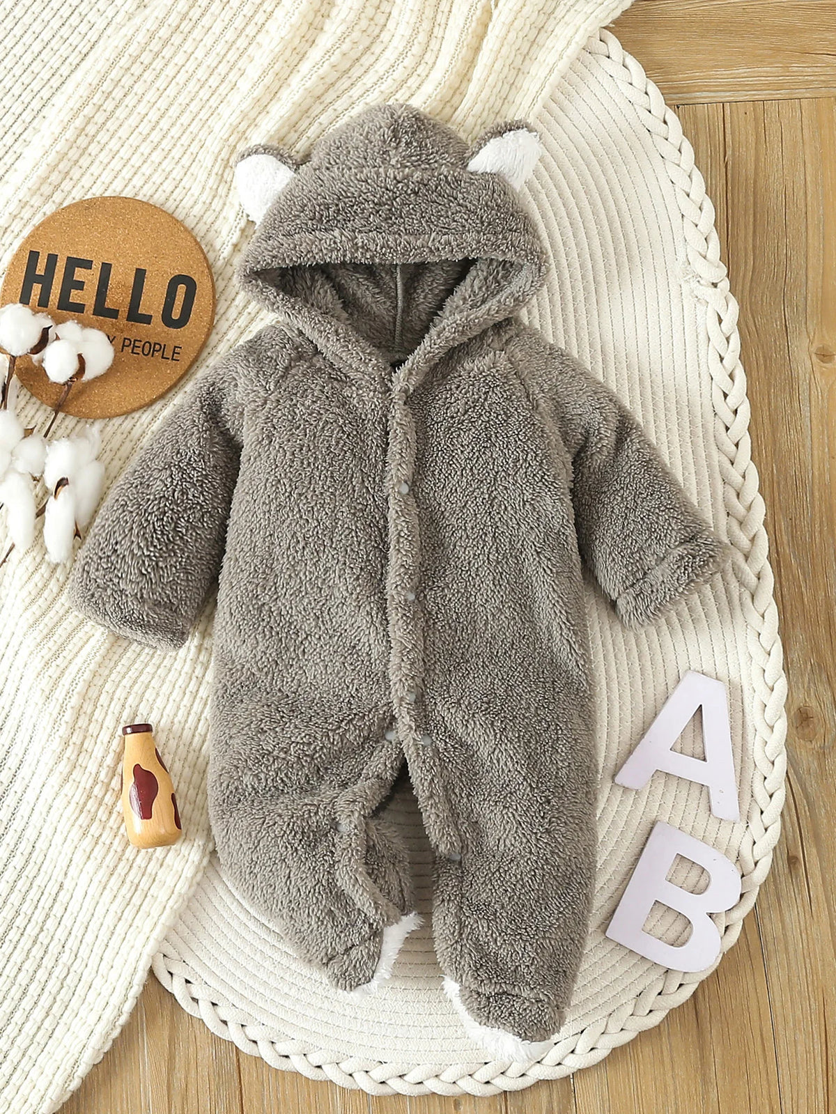 Combinaison Hiver Bébé avec Capuche Polaire