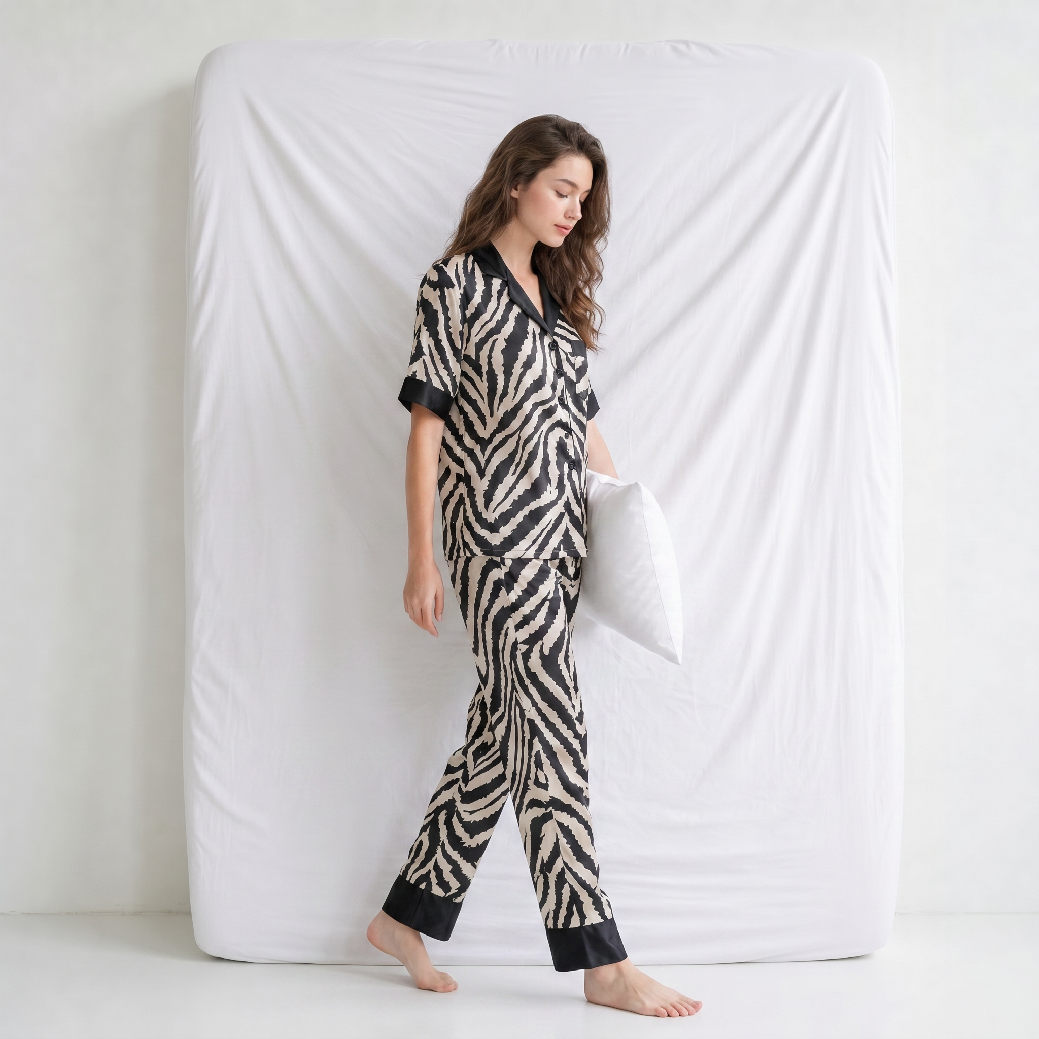 Pyjama Femme Satin Zèbre