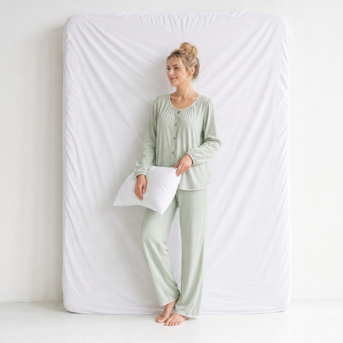 Haut De Pyjama Vert pour Femme