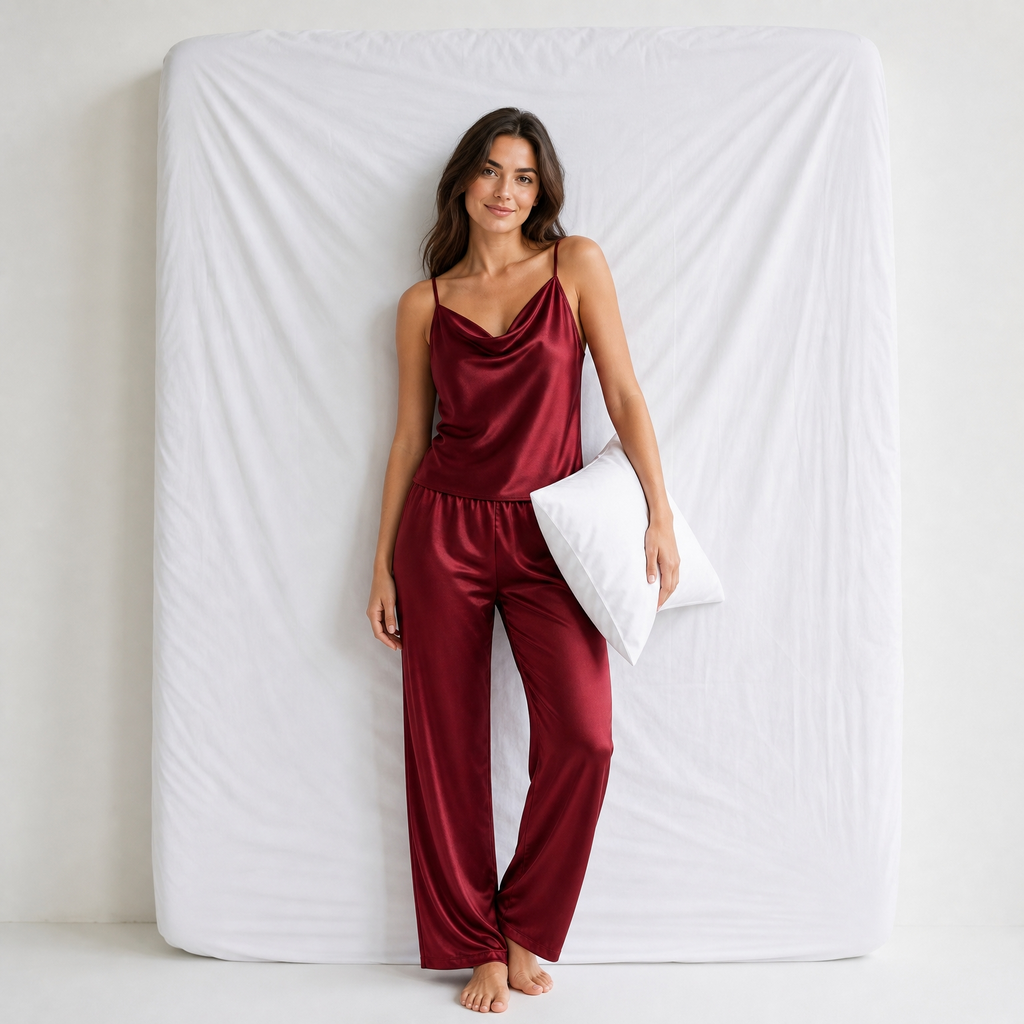 Ensemble Pyjama Femme Satin Nuit