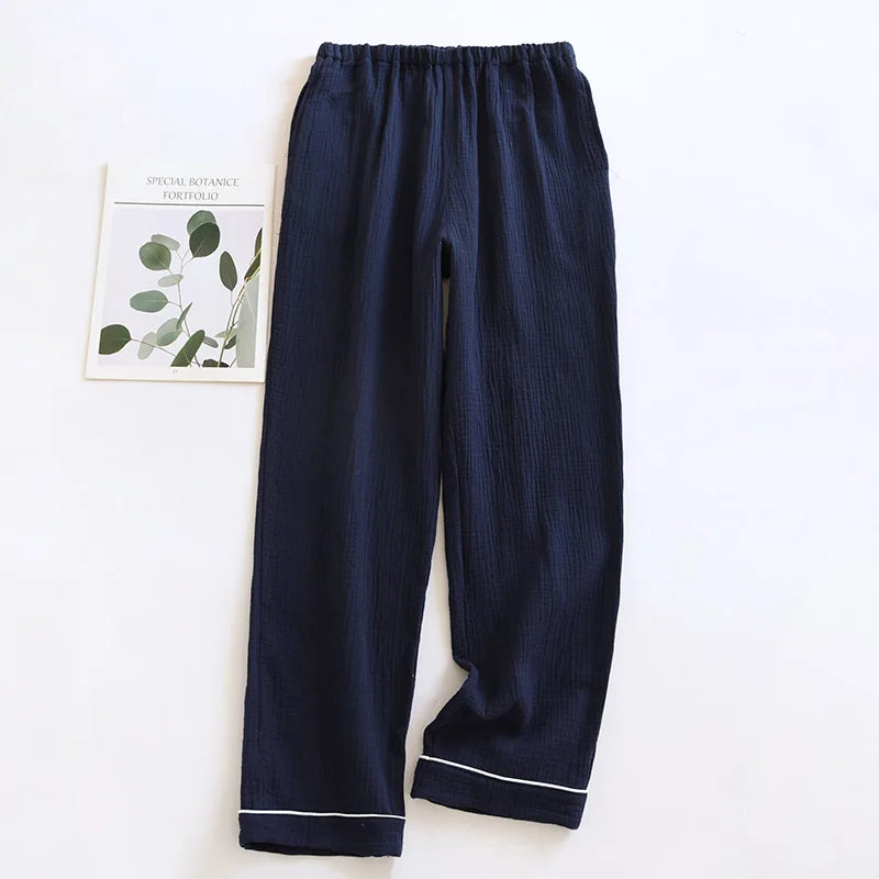 Pantalon Pyjama Homme Coton Bleu