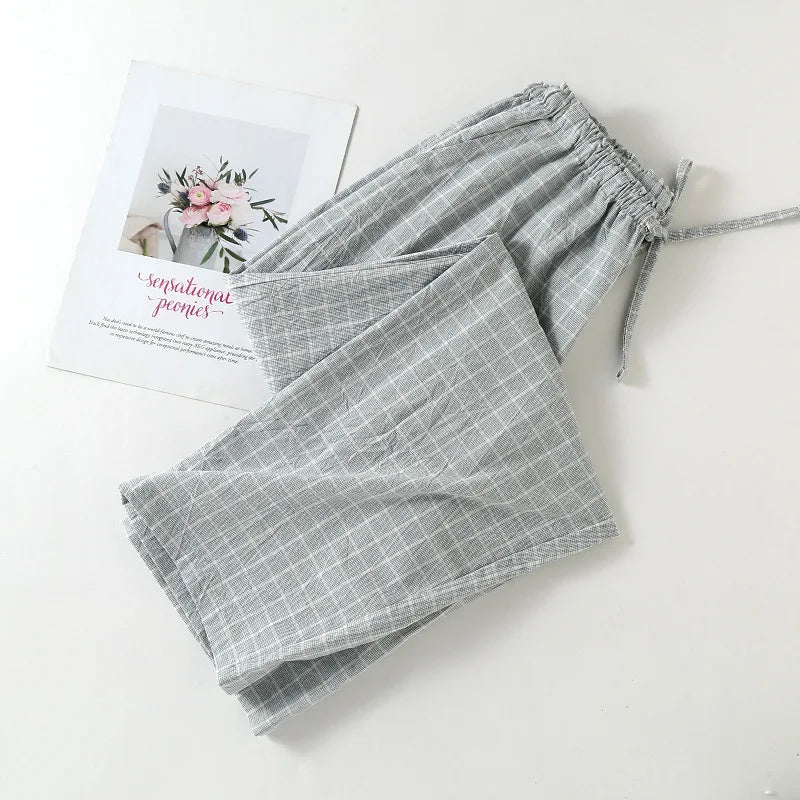 Pantalon Pyjama Vert Coton