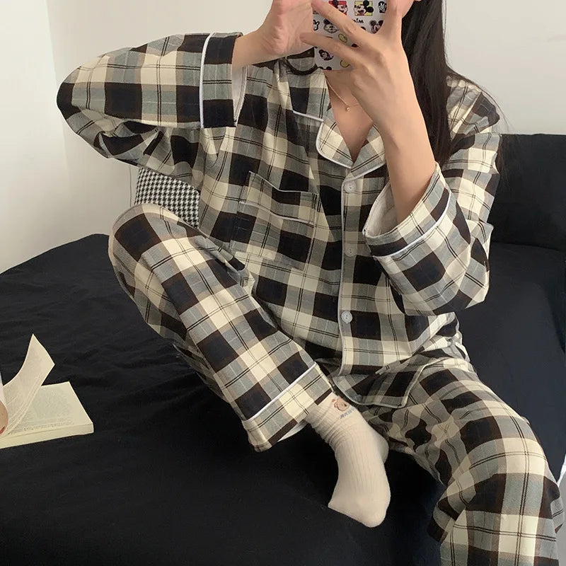 Ensemble Pyjama Femme à Carreaux