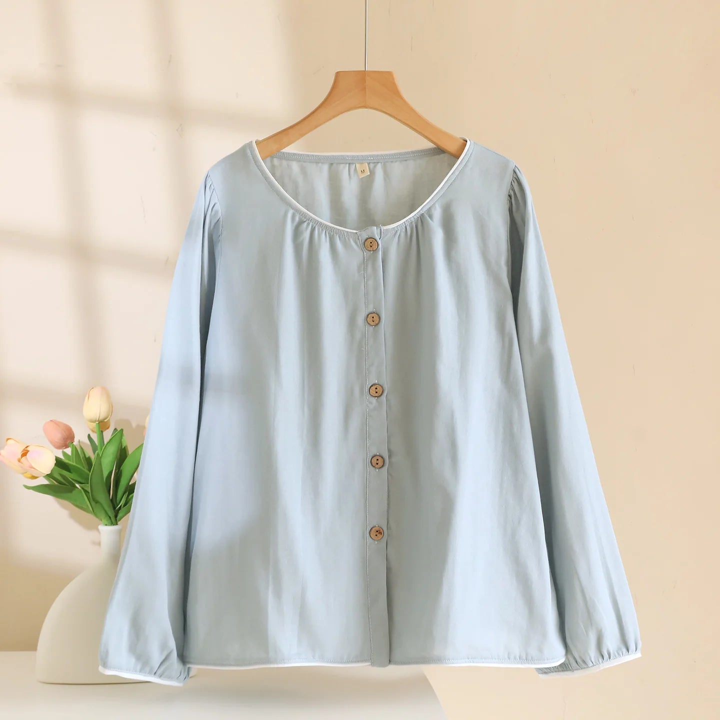 Haut Pyjama Rose Femme Manches Longues