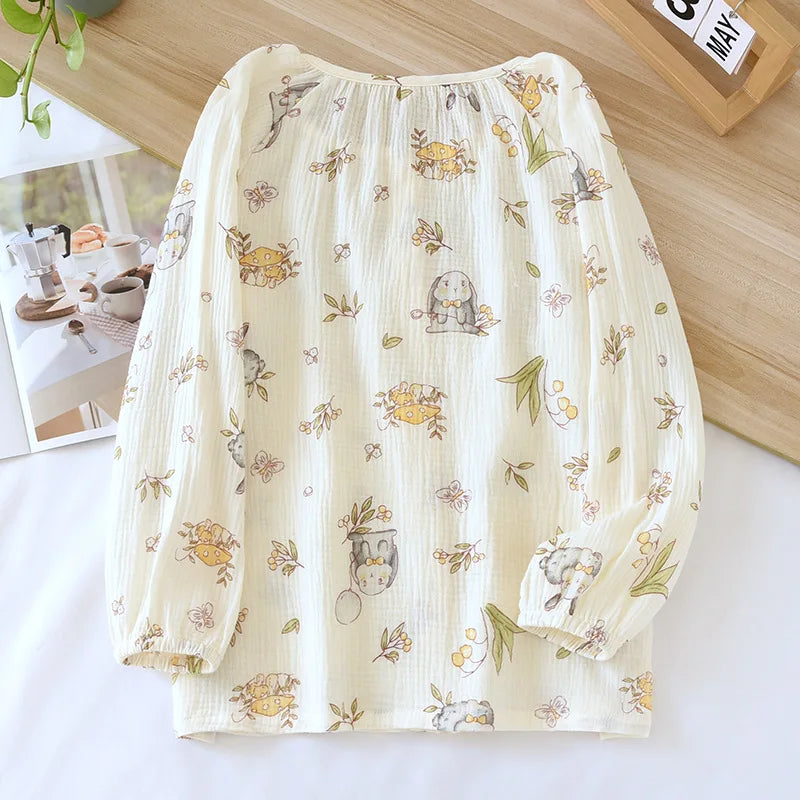 Haut Pyjama Femme Col Rond