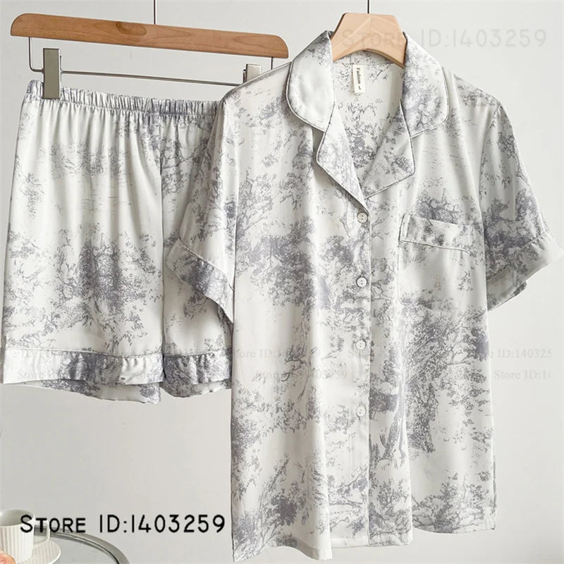 Pyjama Femme Satin Manches Courtes