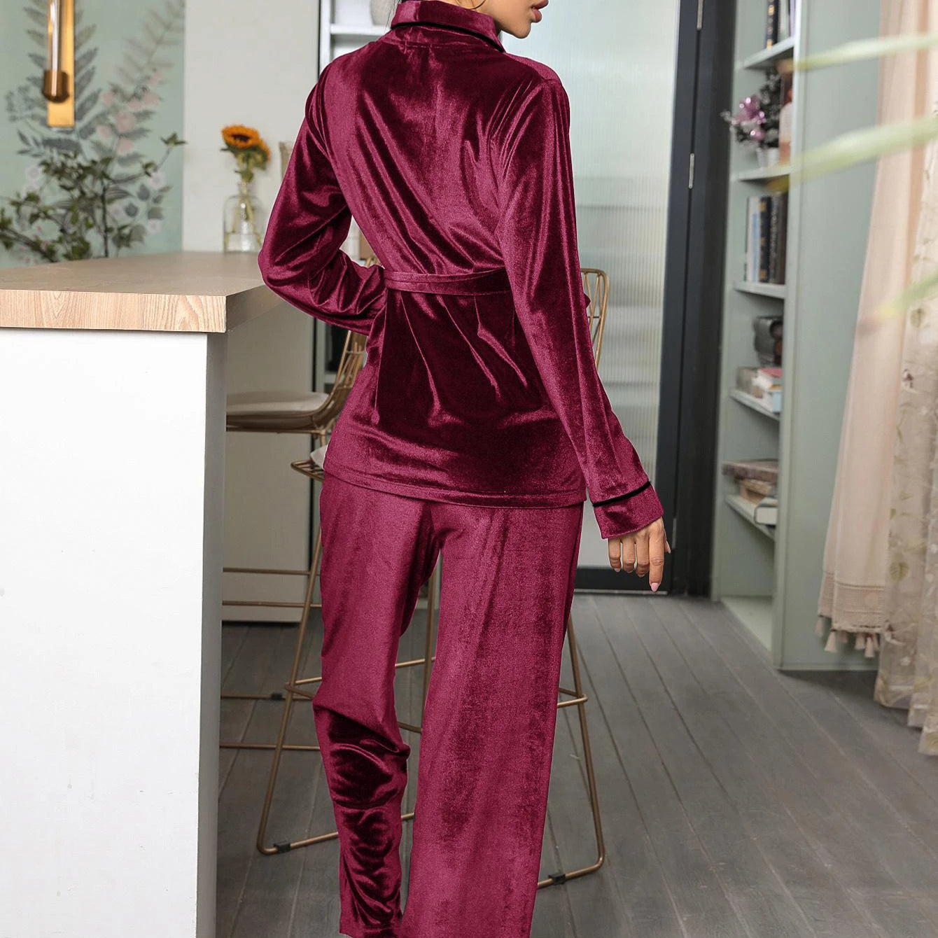 Pyjama Femme Velours Noir