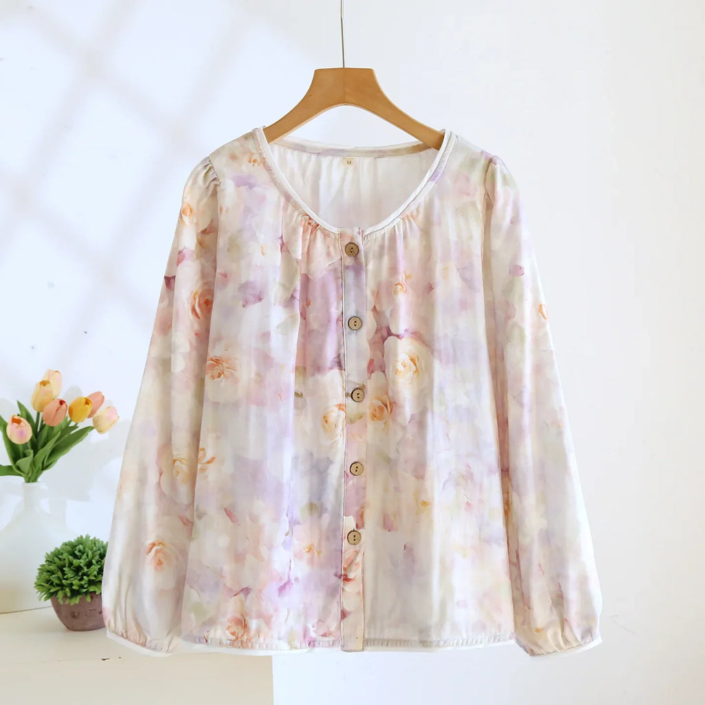 Haut Pyjama Manches Longues Coton