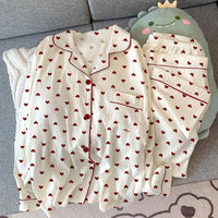 Pyjama Femme Coeurs Rouges