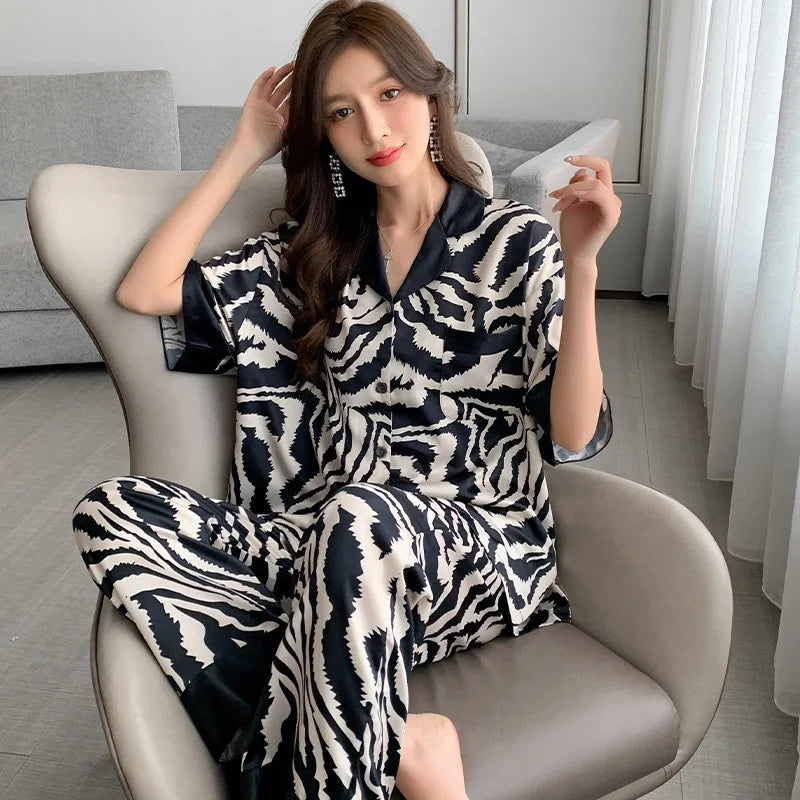 Pyjama Femme Satin Zèbre