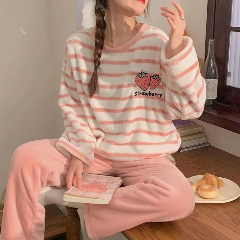 Pyjama Femme Flanelle Rayé