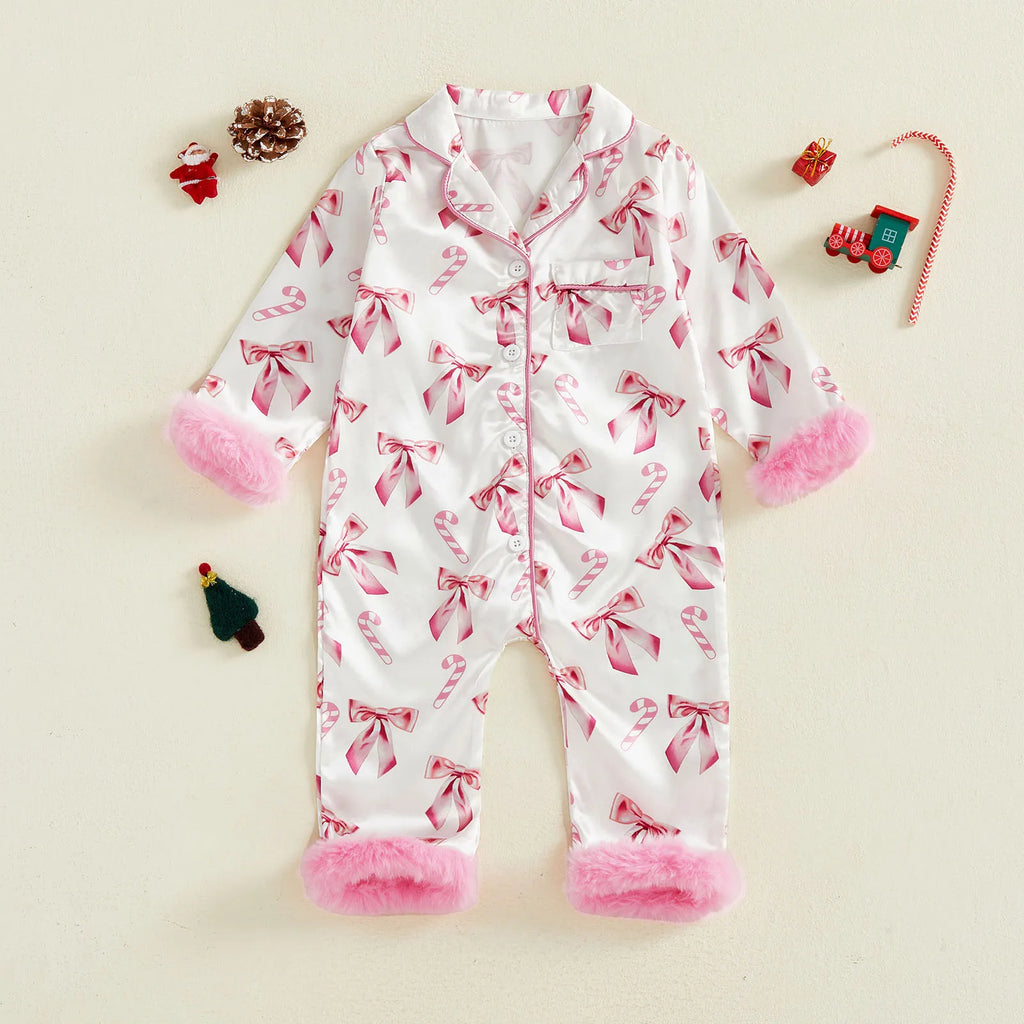 Combinaison Pyjama Bébé Fille Noël Satin