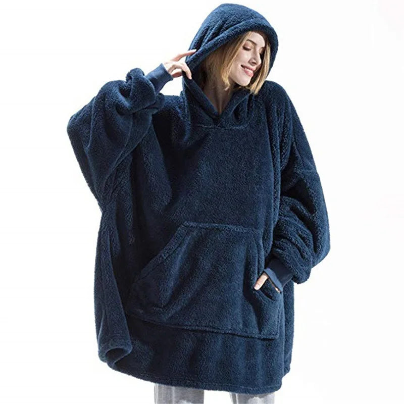 Pyjama Polaire à Capuche Bleu