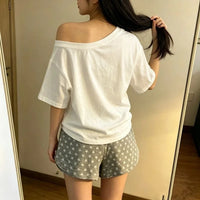 Short Pyjama Femme Gris