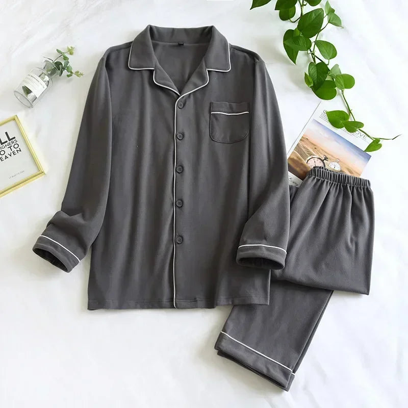 Pyjama Homme Velours Manches Longues