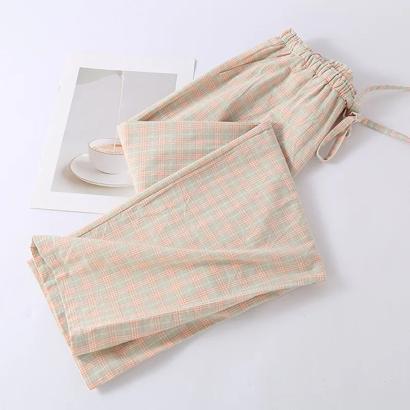 Pantalon Pyjama Vert Coton