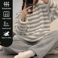 Pyjama Femme en Flanelle Rayures