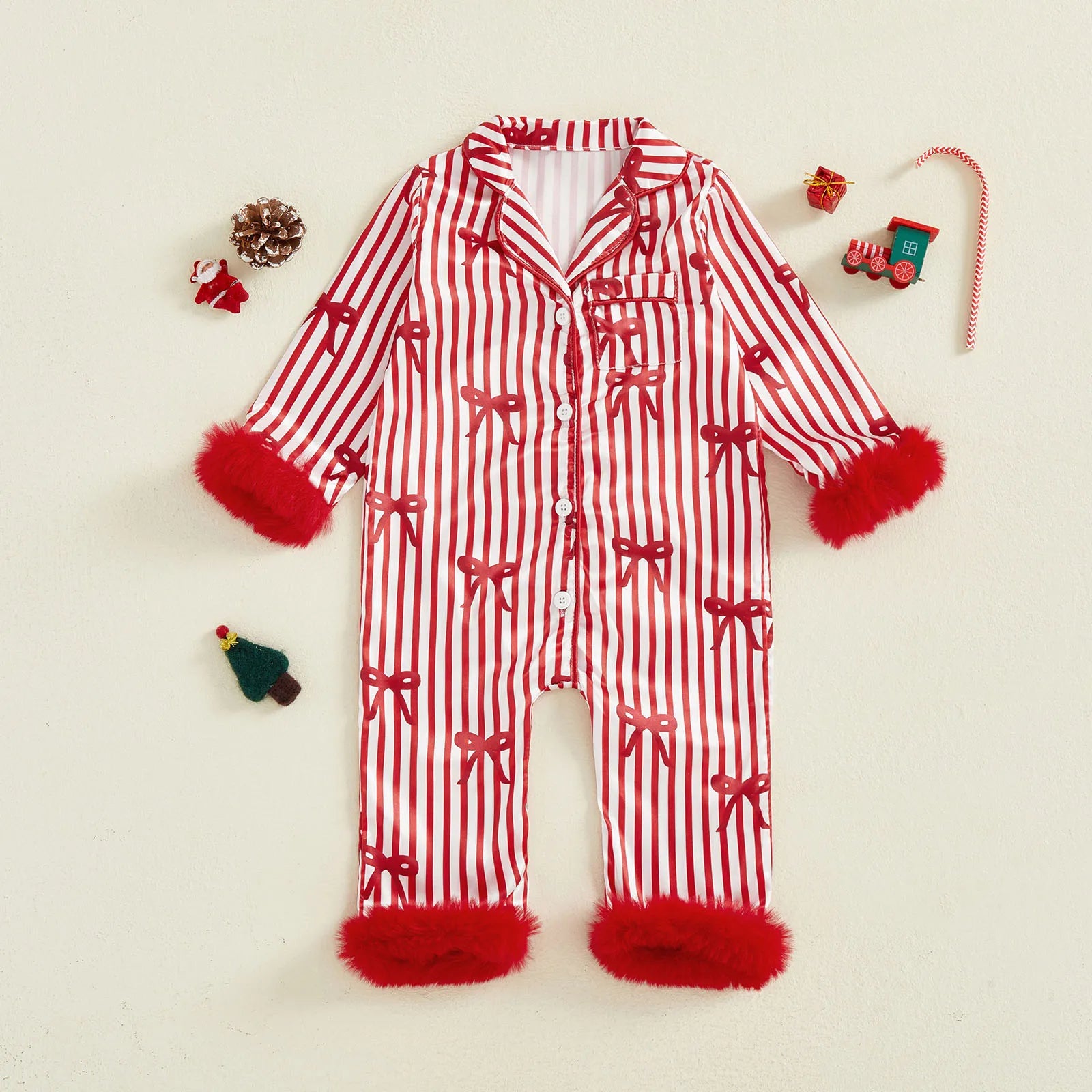 Combinaison Pyjama Bébé Fille Noël Satin