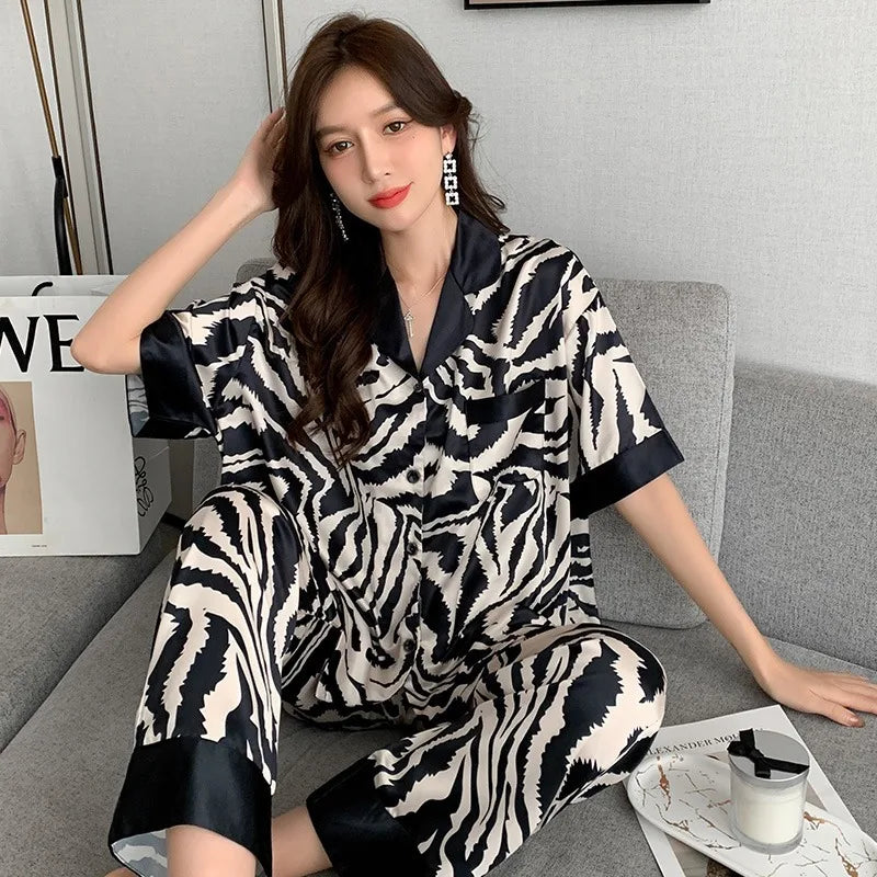 Pyjama Femme Satin Zèbre