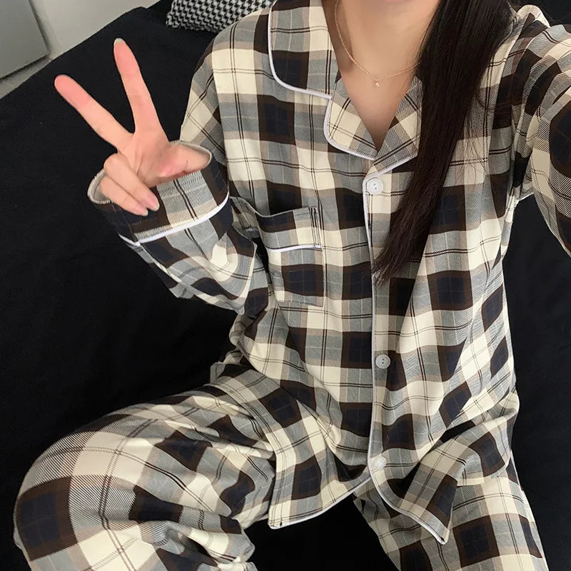 Ensemble Pyjama Femme à Carreaux