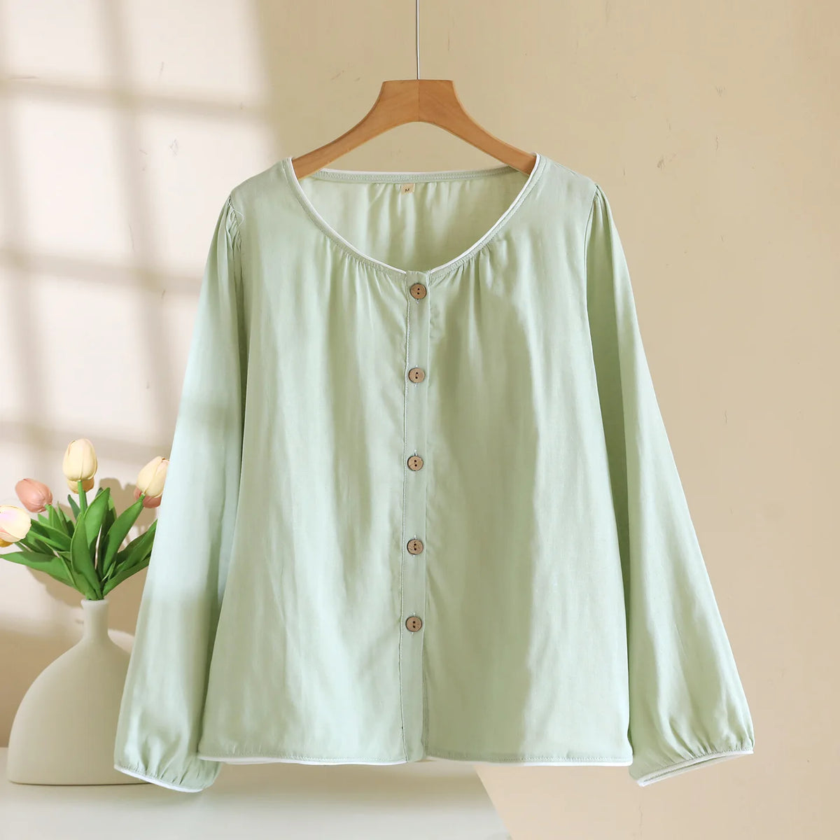 Haut Pyjama Rose Femme Manches Longues