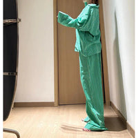 Pyjama Vert à Rayures pour Femme