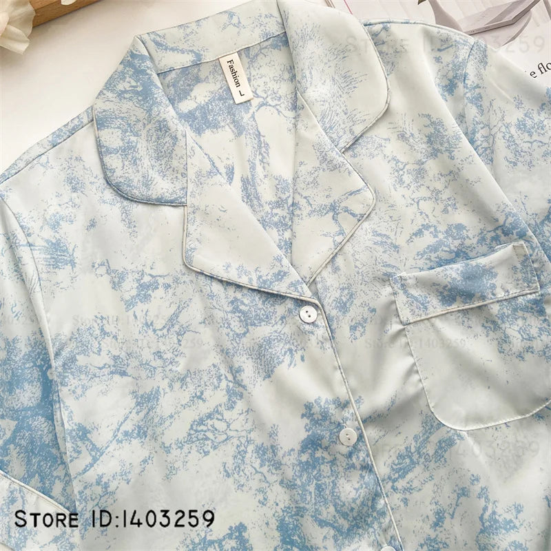 Pyjama Femme Satin Manches Courtes