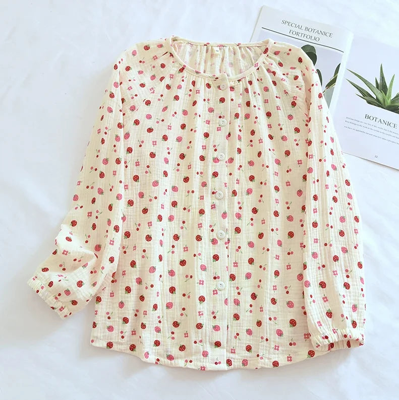 Haut Pyjama Femme Col Rond