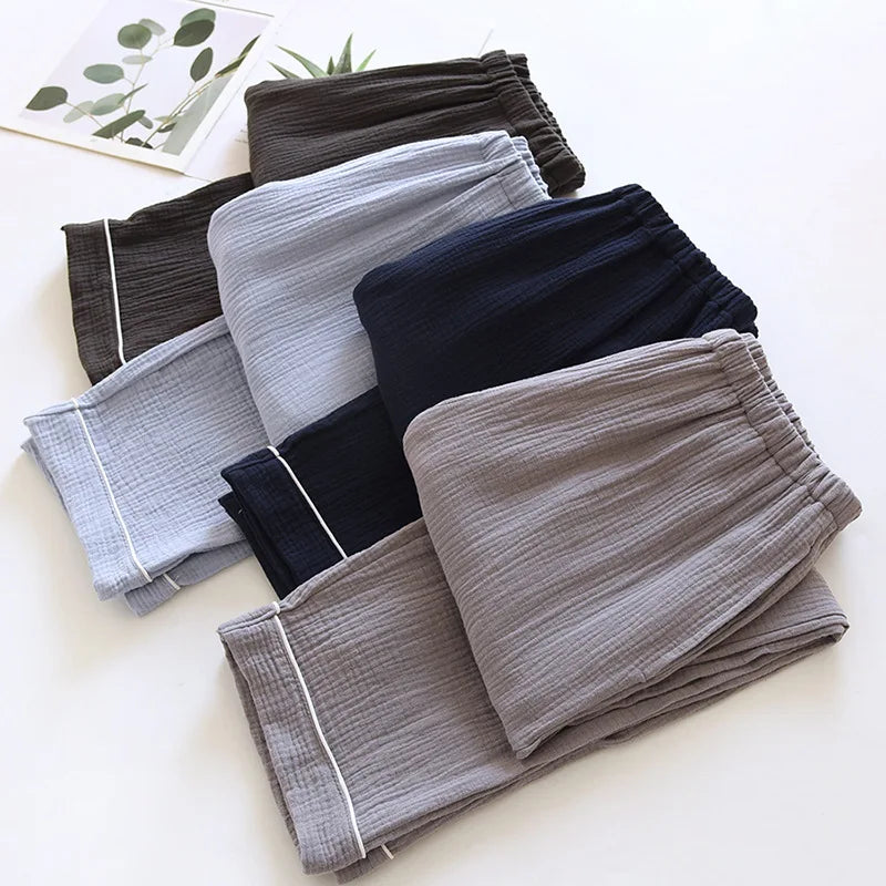 Pantalon Pyjama Homme Coton Bleu