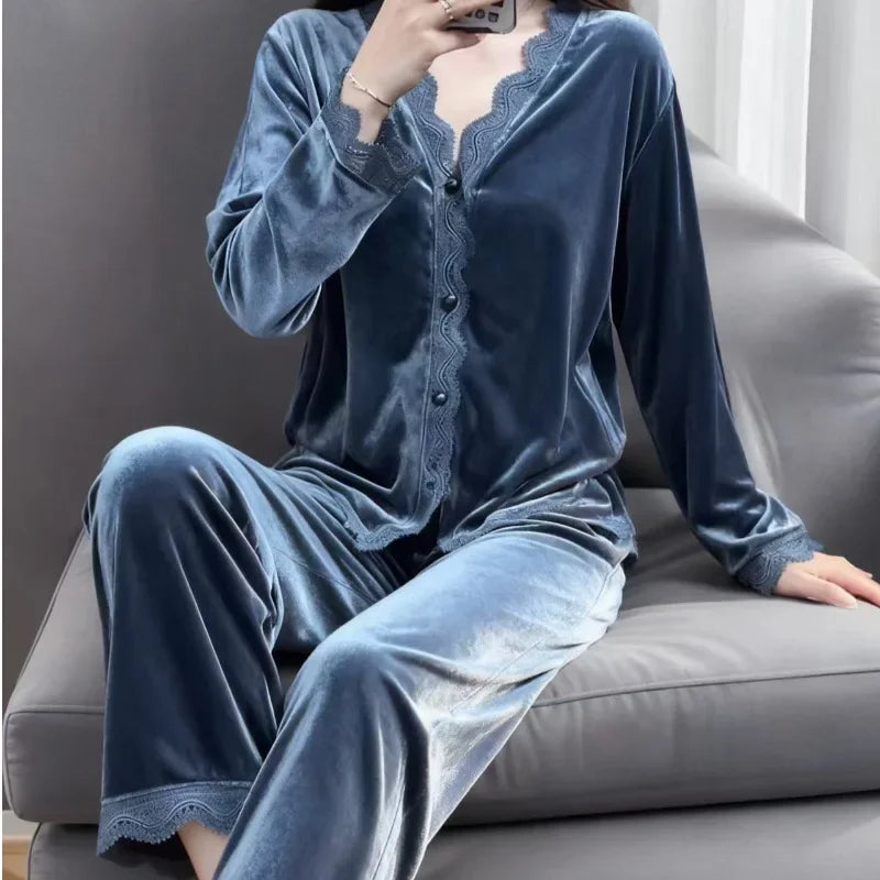 Pyjama Femme Velours Automne
