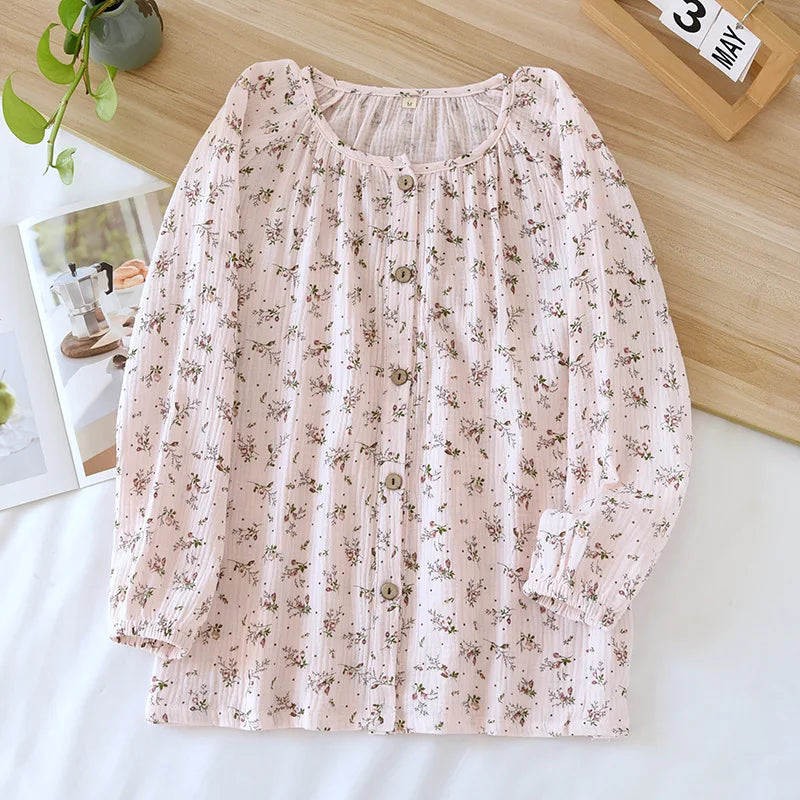 Haut Pyjama Femme Col Rond