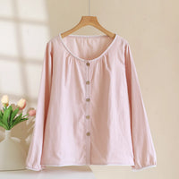 Haut Pyjama Rose Femme Manches Longues