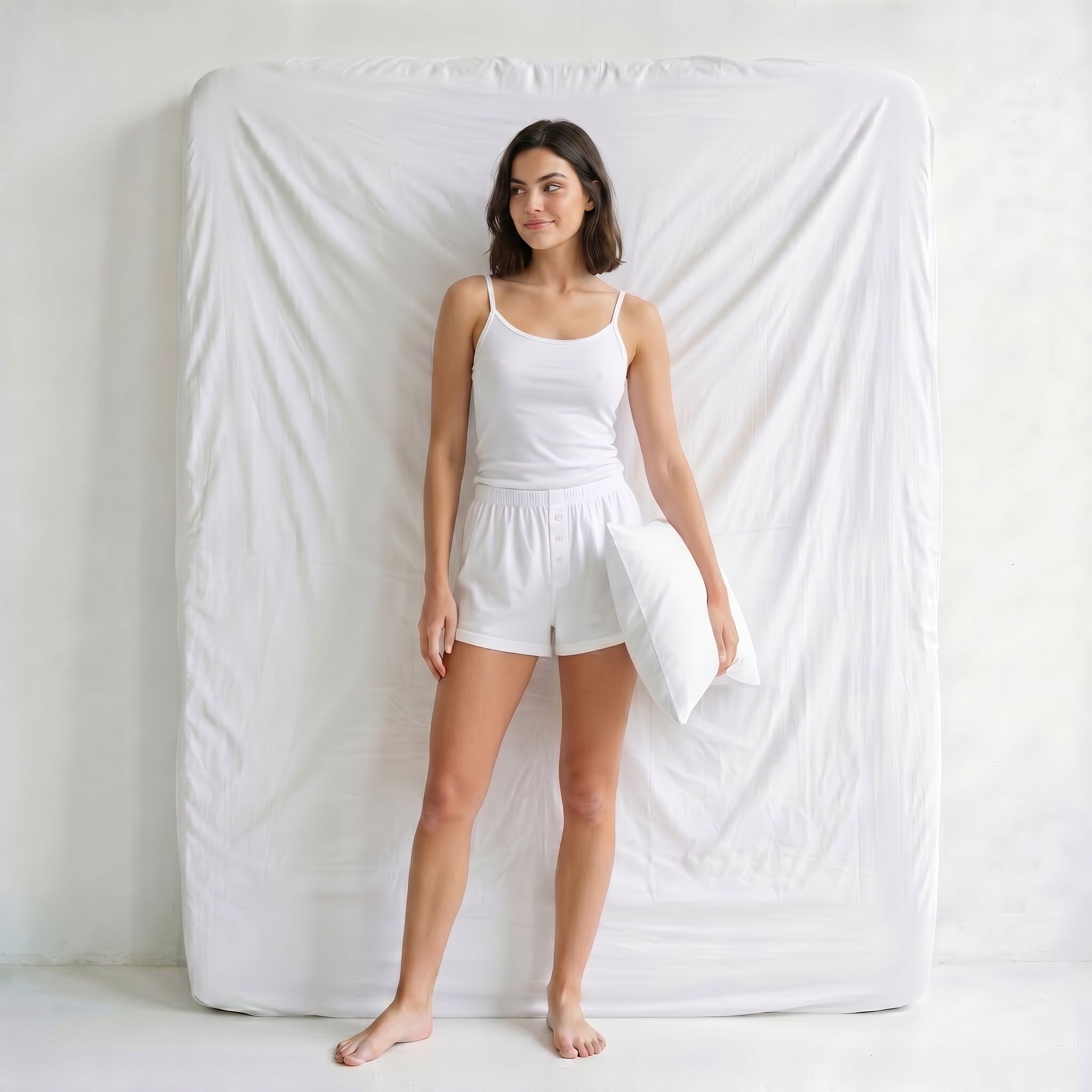 Short Pyjama Femme Coton Blanc