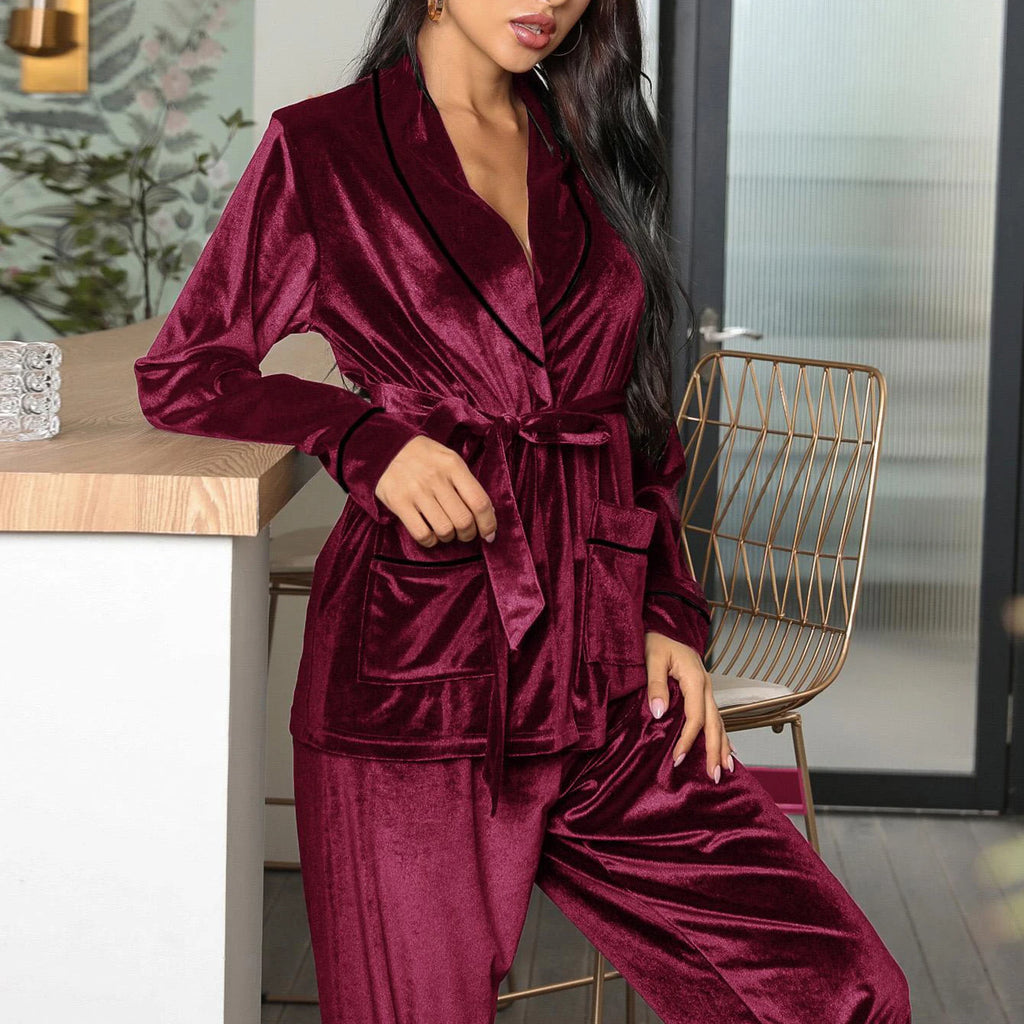 Pyjama Femme Velours Noir