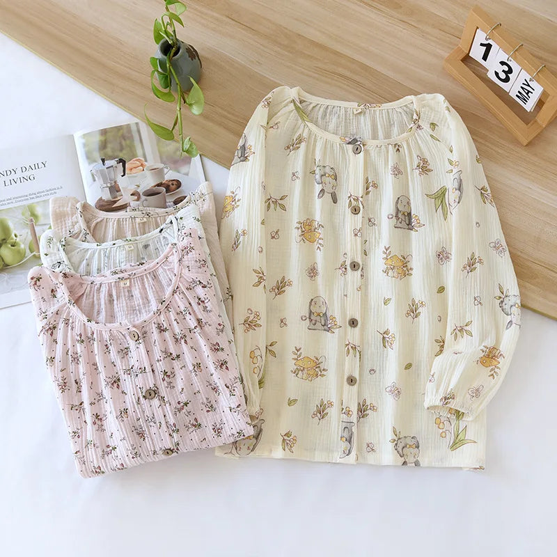 Haut Pyjama Femme Col Rond