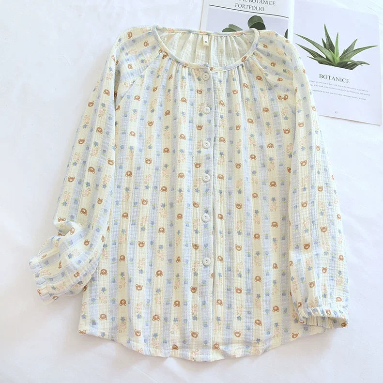 Haut Pyjama Femme Col Rond