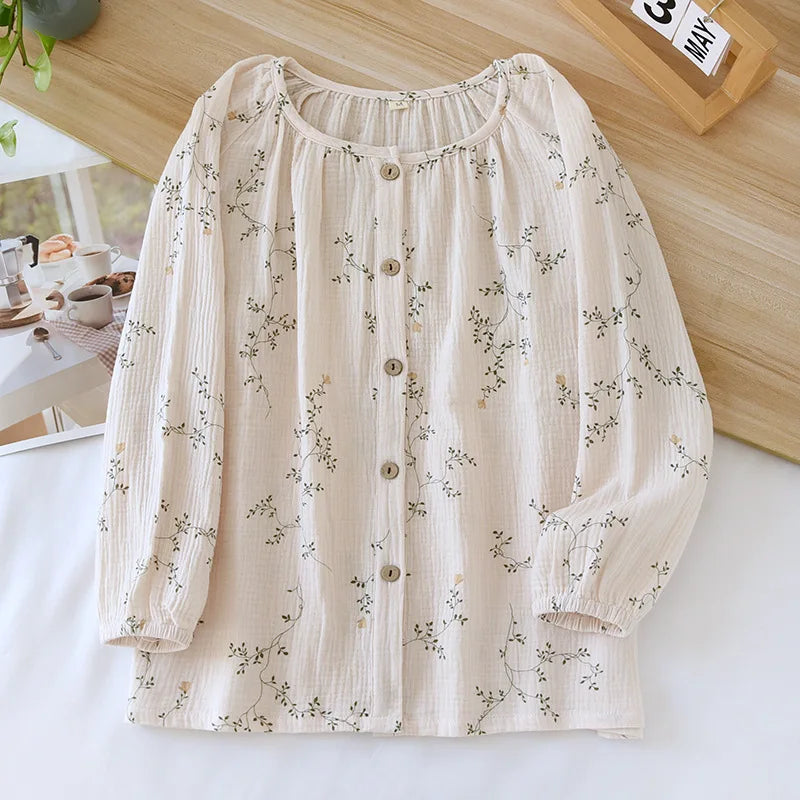 Haut Pyjama Femme Col Rond