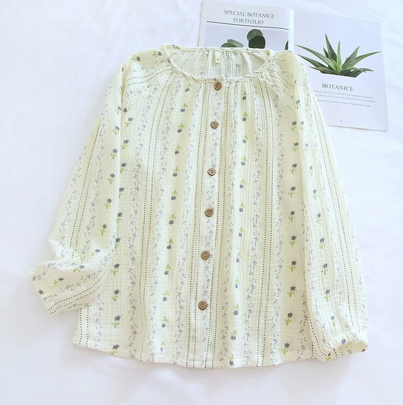 Haut Pyjama Femme Col Rond