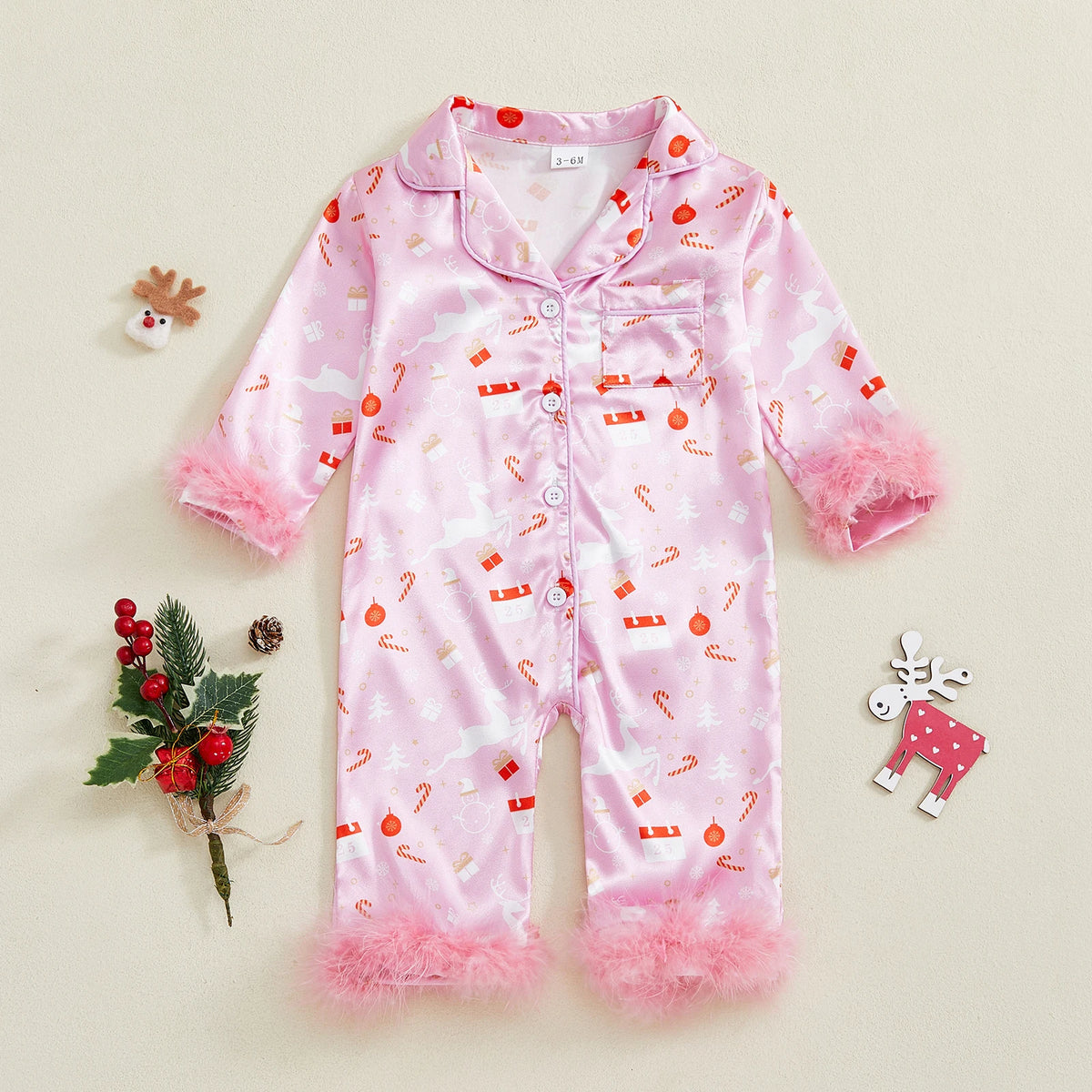 Pyjama Bébé Noël Rose