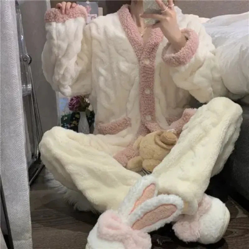 Pyjama Femme Flanelle Bleu