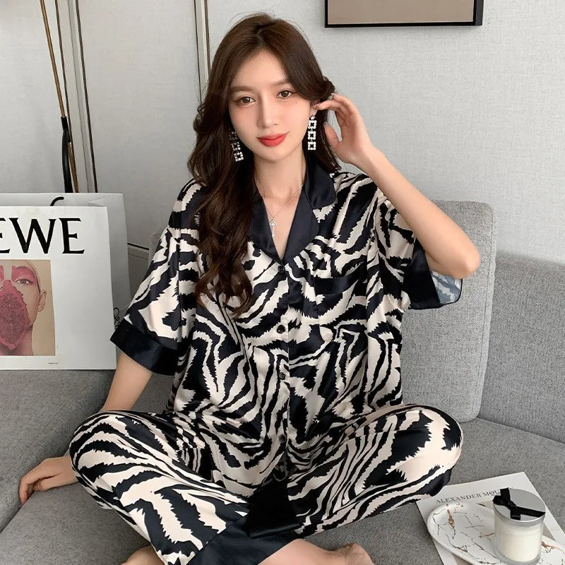 Pyjama Femme Satin Zèbre