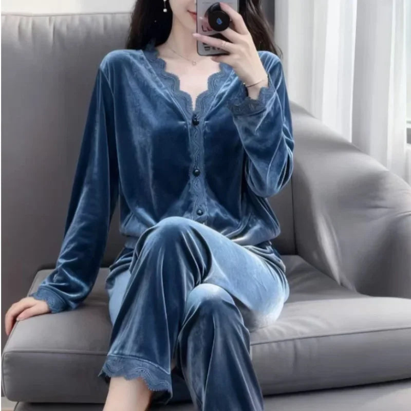 Pyjama Femme Velours Automne