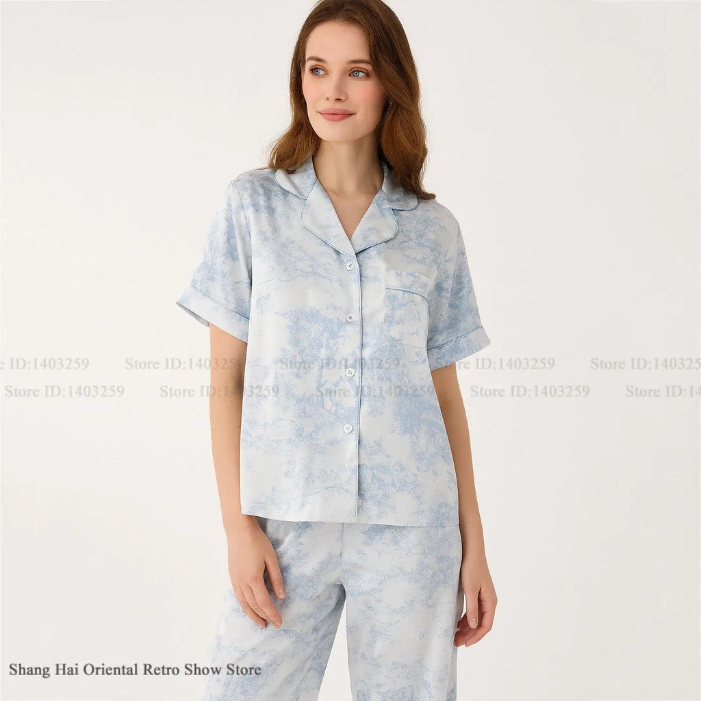 Pyjama Femme Satin Manches Courtes
