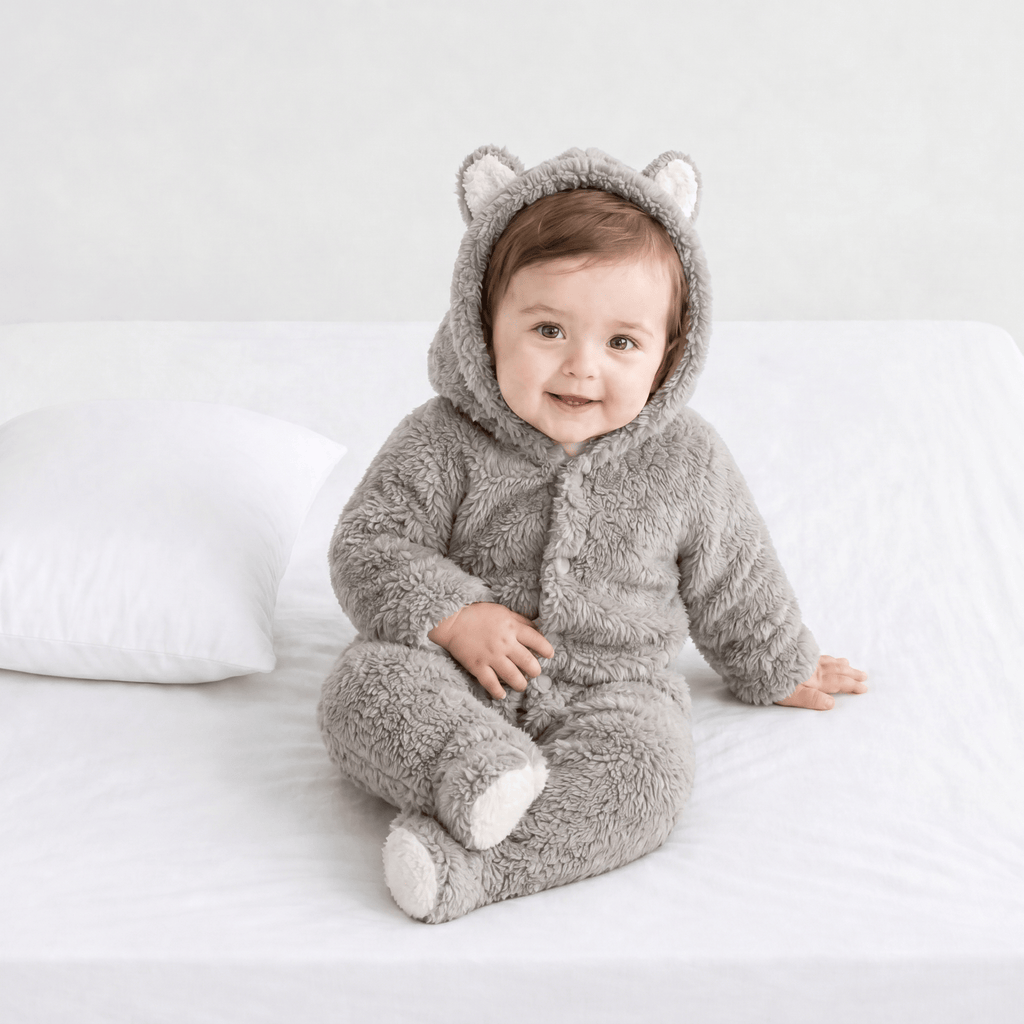 Combinaison Bébé Capuche Gris