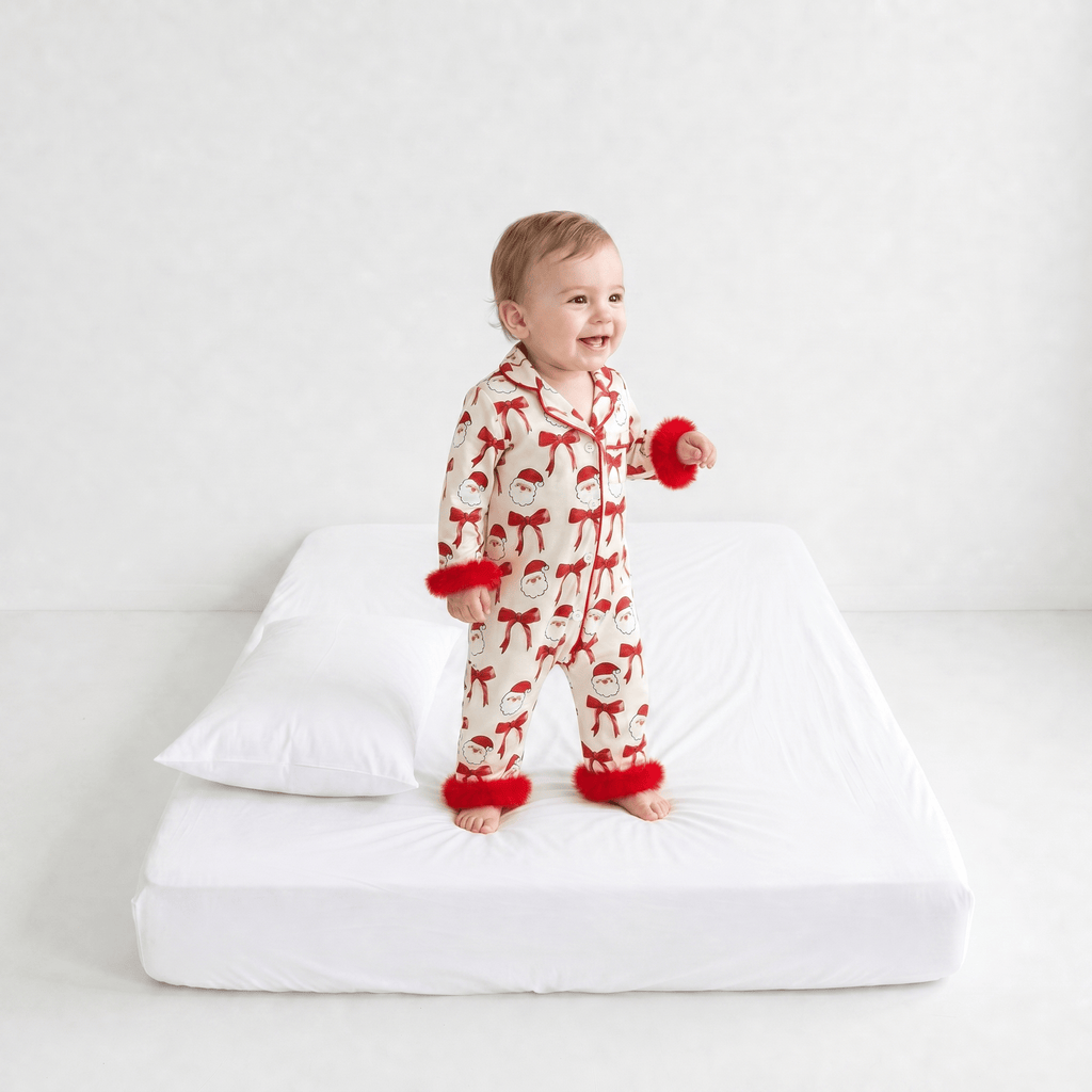 Combinaison Pyjama Bébé Fille Noël Satin