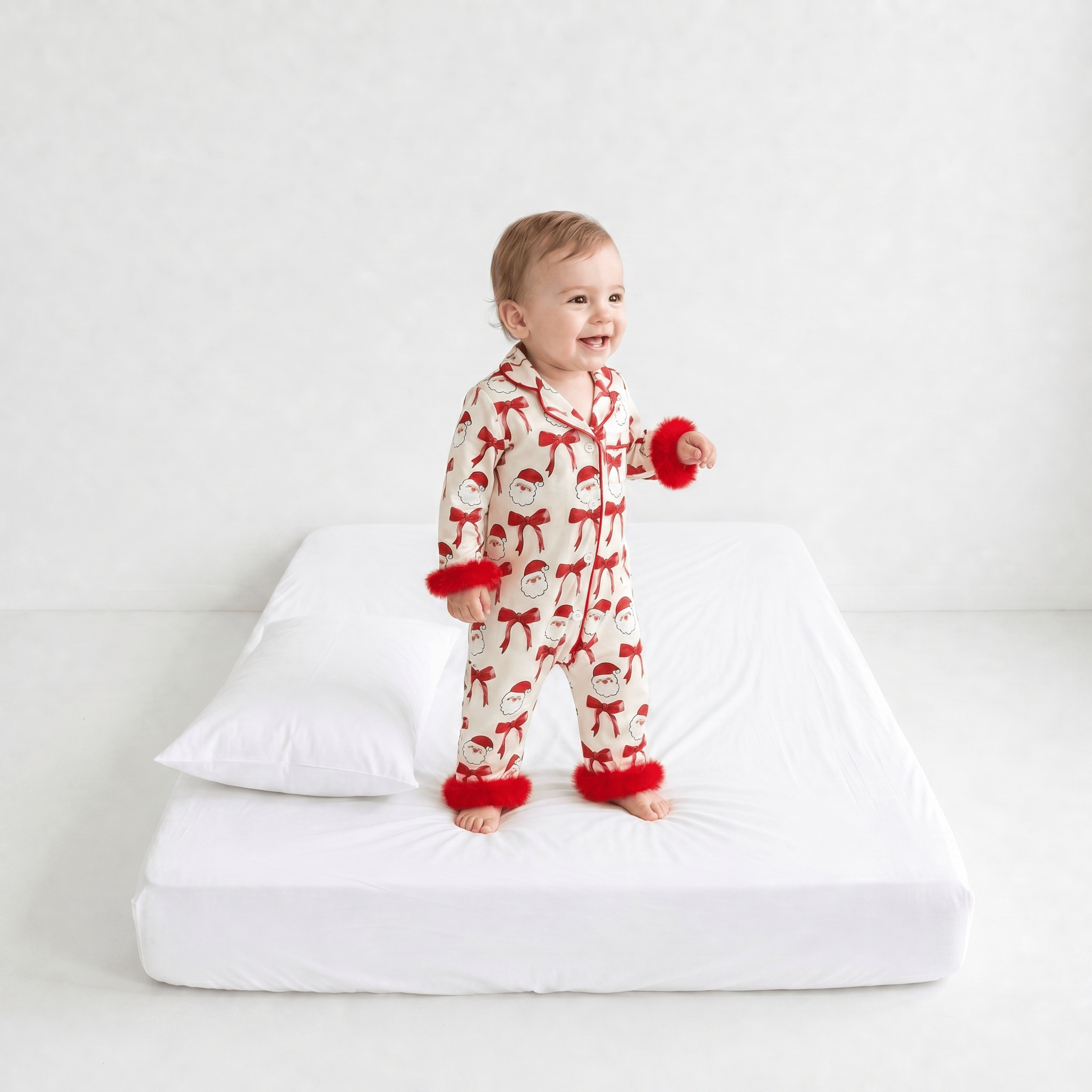 Combinaison Pyjama Bébé Fille Noël Satin