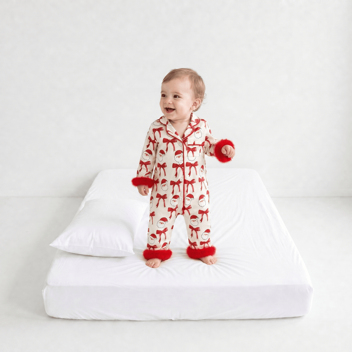 Combinaison Pyjama Bébé Fille Noël Satin