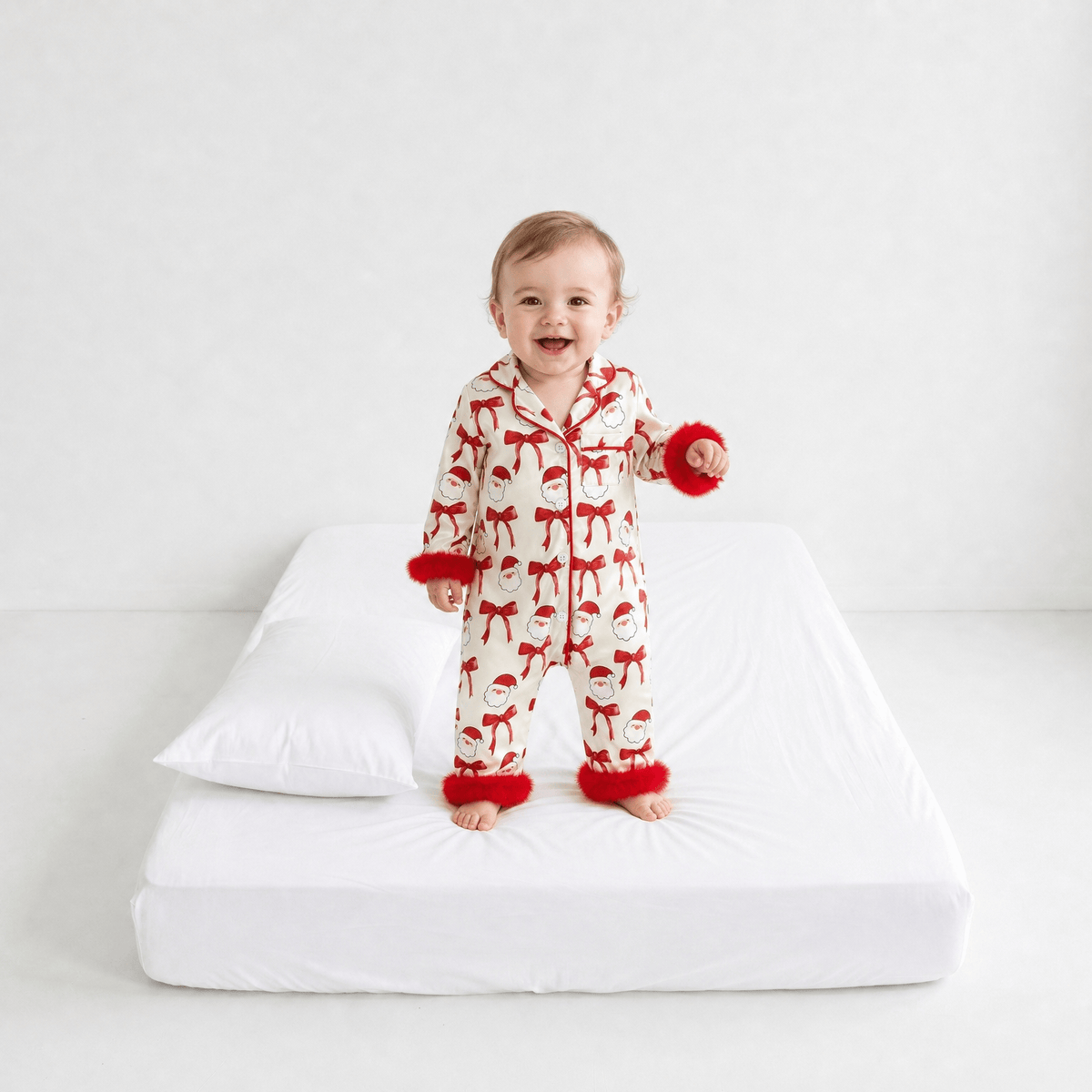 Combinaison Pyjama Bébé Fille Noël Satin