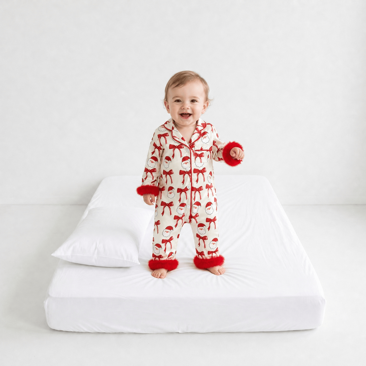 Combinaison Pyjama Bébé Fille Noël Satin